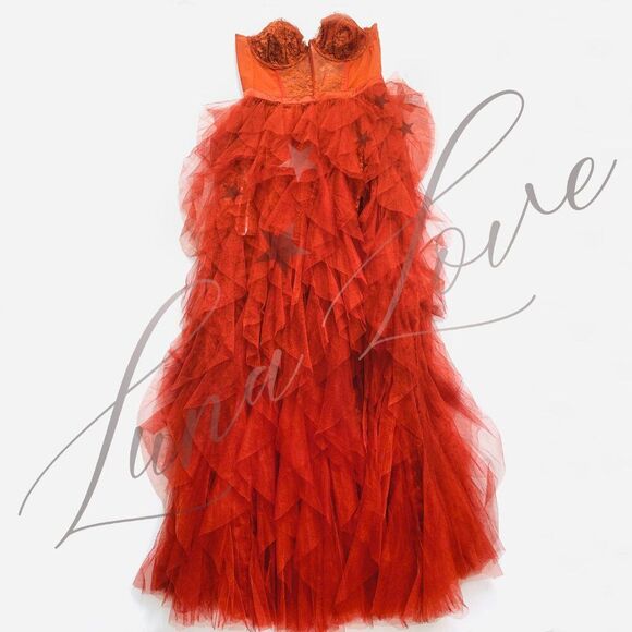 FOR LOVE & LEMONS Bustier Gown/Dress In Rust NWT - Picture 4 of 13